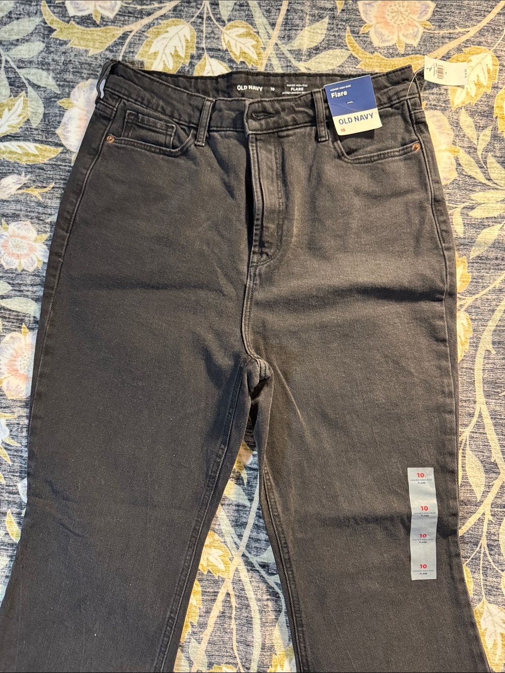 Old Navy sz 10 Faded Black High Rise Flare Jeans